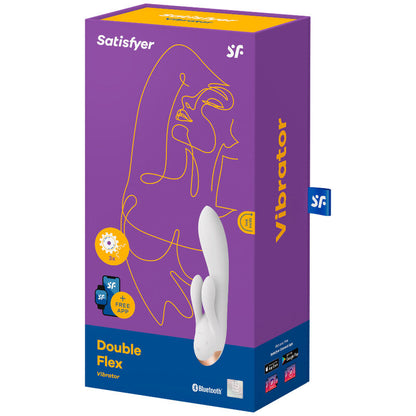 Zajčji vibrator Satisfyer - Double Flex, bela