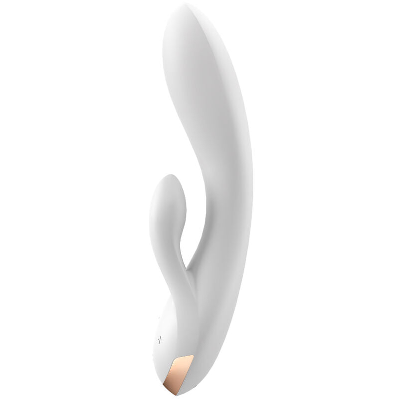 Zajčji vibrator Satisfyer - Double Flex, bela