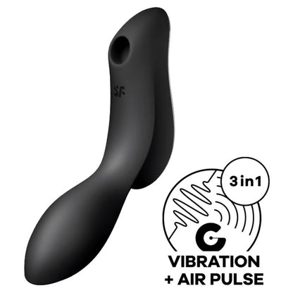 Stimulator klitorisa Satisfyer - Curvy Trinity 2, črna