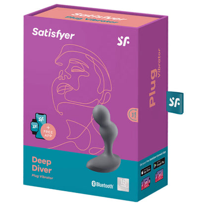 Vibracijski analni čep Satisfyer - Deep Diver, siva