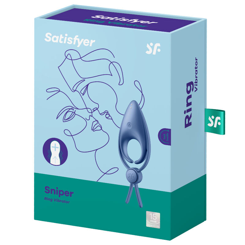 Vibracijski obroček za penis Satisfyer - Sniper, modra