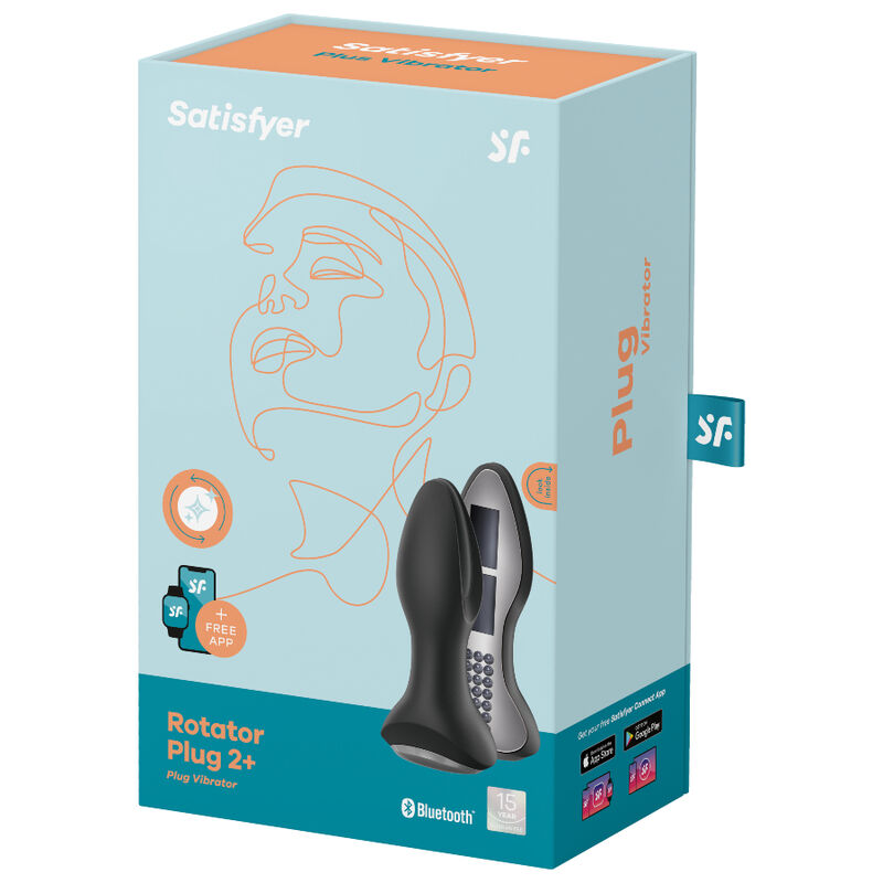 Vibracijski analni čep Satisfyer - Rotator Plug 2+, črna