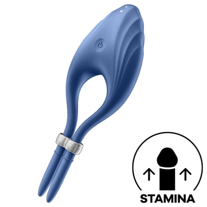 Vibracijski obroček za penis Satisfyer - Duelist, modra