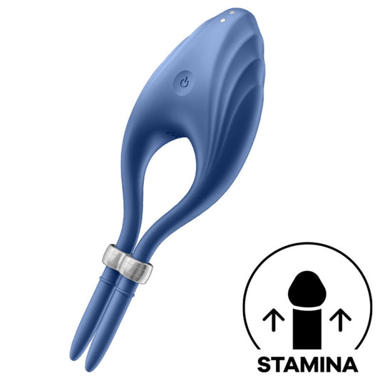 Vibracijski obroček za penis Satisfyer - Duelist, modra