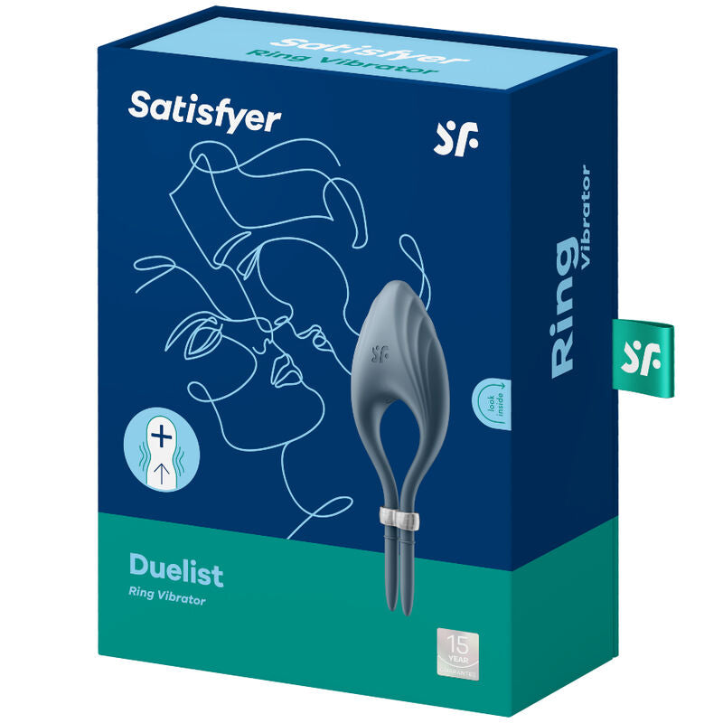 Vibracijski obroček za penis Satisfyer - Duelist, modra