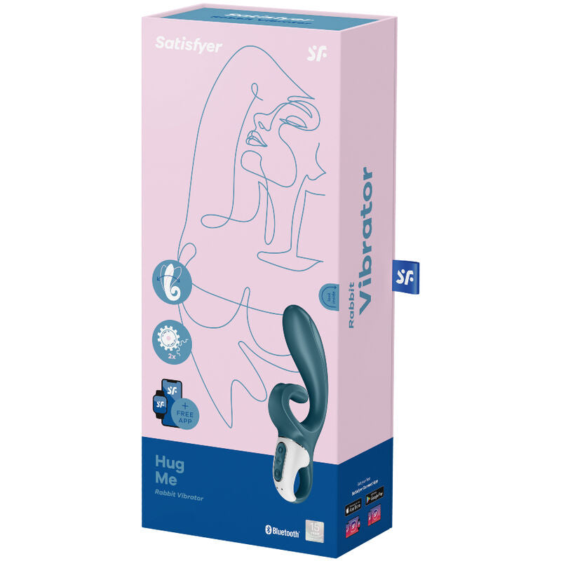 Rabbit vibrator Satisfyer - Hug Me, modra