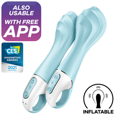 Stimulator G točke Satisfyer - Air Pump 5+, modra