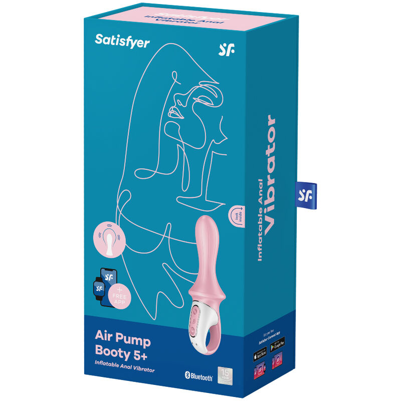 Analni vibrator Satisfyer - Air Pump Booty 5+, roza