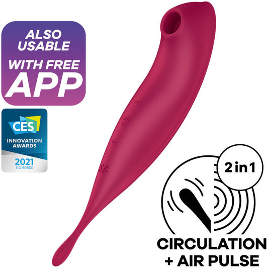 Stimulator klitorisa Satisfyer - Twirling Pro+, rdeča