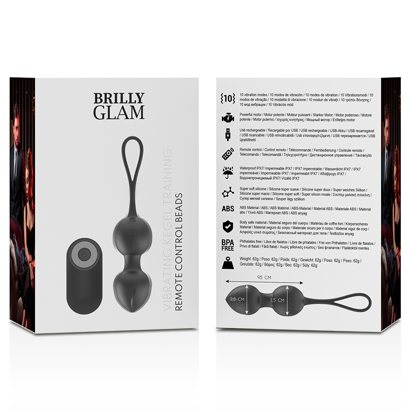 BRILLY GLAM - VIBRIRAJOČE KEGLOVE KROGLICE Z DALJINSKIM UPRAVLJALNIKOM
