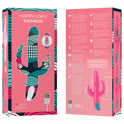 HAPPY LOKY - DONALD TROJNA STIMULACIJA: ANAL, G-TOČKA IN KLITORIS WATCHME ZDRUŽLJIVA Z BREZŽIČNO TEHNOLOGIJO