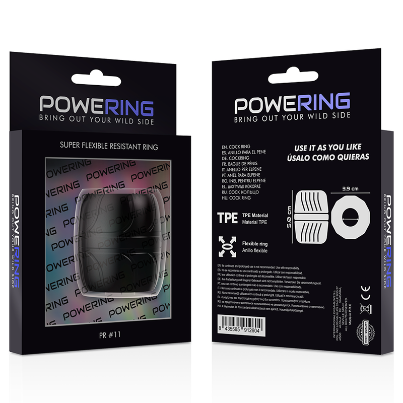 POWERING - SUPER PROŽEN IN ODPOREN OBROČEK ZA PENIS 5 CM PR11 BLACK