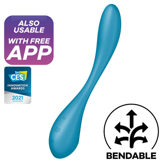 Stimulator G točke Satisfyer - G-Spot Flex 5+, modra