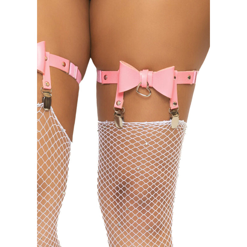 LEG AVENUE - VEGAN LEATHER TIGH HIGH GARTER ONE SIZE - RED