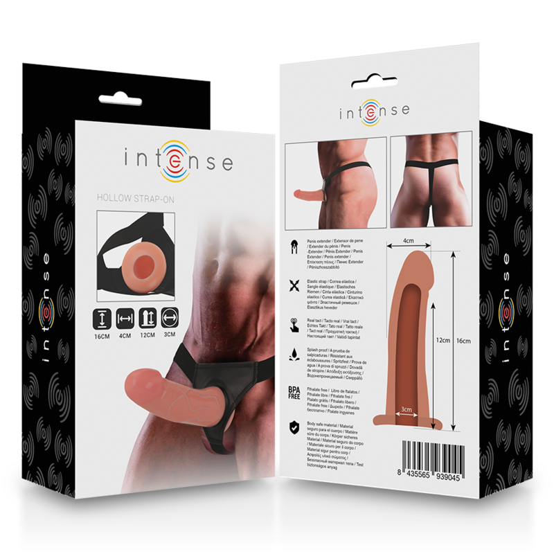 Strap-on pas z votlim dildom Intense, 16x3 cm