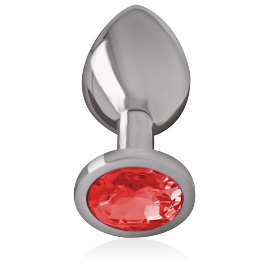 Analni čep Intense Aluminium Metal with Red Heart, M