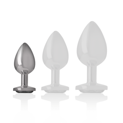 Analni čep Intense Aluminium Metal with Black Heart, S