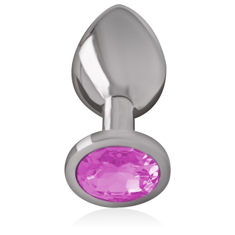 Analni čep Intense Aluminium Metal with Pink Heart, M