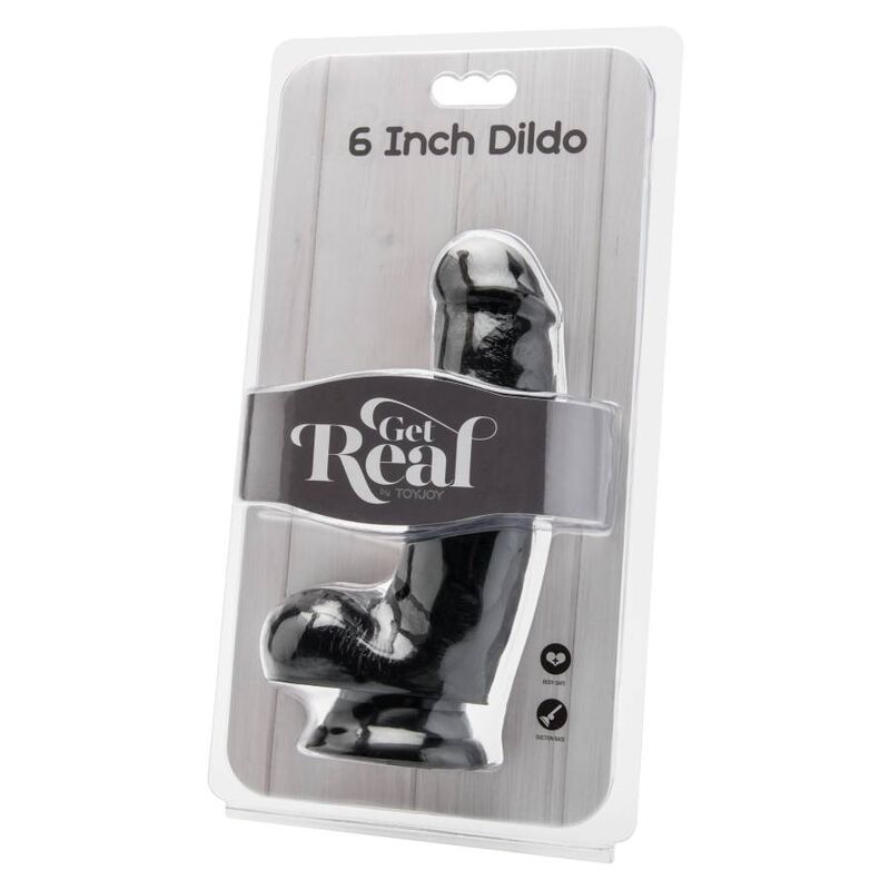 GET REAL - DILDO 12 CM S KROGLICAMI ČRN