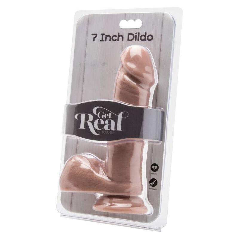 GET REAL - DILDO 18 CM S KROGLICAMI KOŽE
