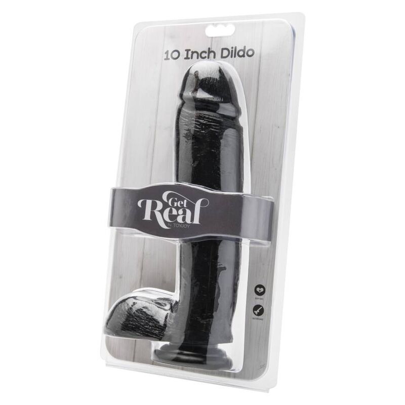 GET REAL - DILDO 25,5 CM S KROGLICAMI ČRN