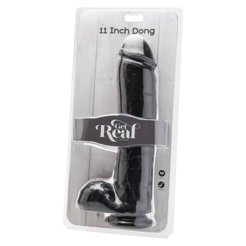 GET REAL - DILDO 28 CM S KROGLICAMI ČRN
