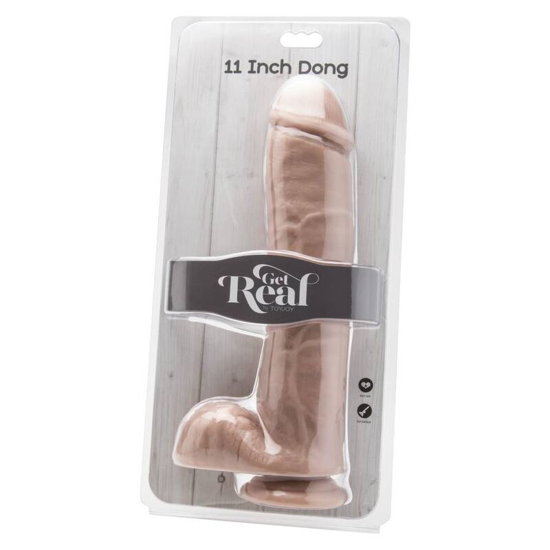 GET REAL - DILDO 28 CM S KROGLICAMI KOŽE