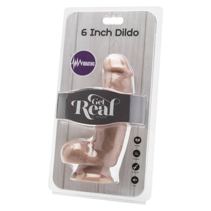 GET REAL - DILDO 12 CM S KROGLICAMI VIBRATOR KOŽE