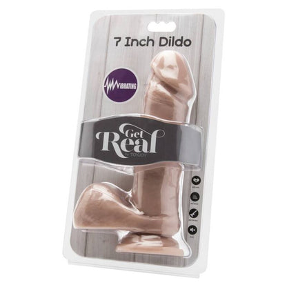 GET REAL - DILDO 18 CM S KROGLICAMI VIBRATOR KOŽE