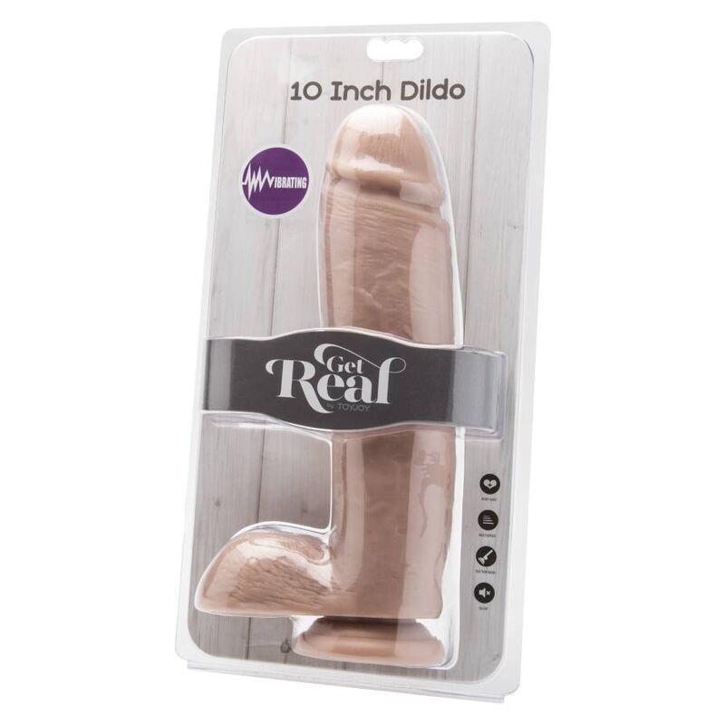 GET REAL - DILDO 25,5 CM S KROGLICAMI VIBRATOR SKIN