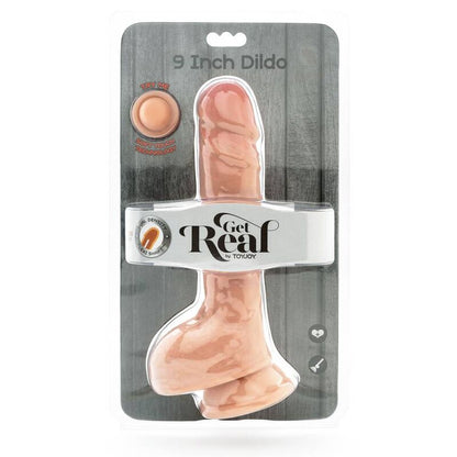 GET REAL - DILDO Z DVOJNO GOSTOTO 25,5 CM KROGLICE KOŽA