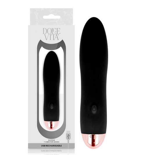 DOLCE VITA - AKUMULATORSKI VIBRATOR ŠTIRI ČRNE BARVE 7 HITROSTI