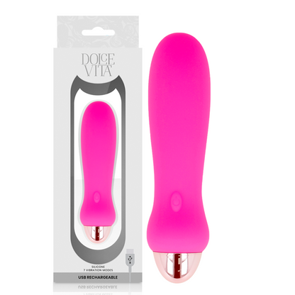 DOLCE VITA - AKUMULATORSKI VIBRATOR PET ROZA 7 HITROSTI