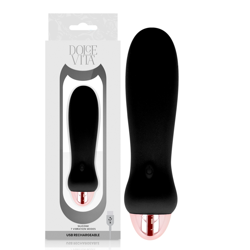 DOLCE VITA - AKUMULATORSKI VIBRATOR PET ČRNIH 7 HITROSTI