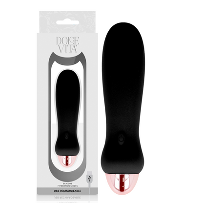 DOLCE VITA - AKUMULATORSKI VIBRATOR PET ČRNIH 7 HITROSTI