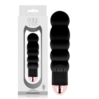 DOLCE VITA - AKUMULATORSKI VIBRATOR SIX BLACK 7 HITROSTI