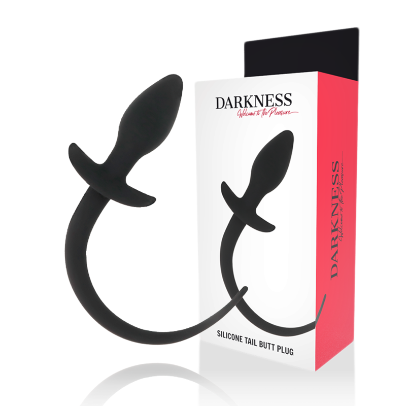 Analni čep s pasjim repom Darkness, 28 cm