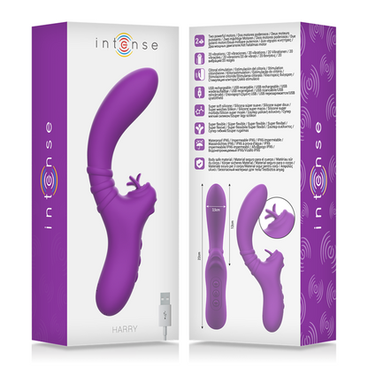 INTENZIVEN - HARRY PRILAGODLJIV VIBRATOR Z VIJOLIČNIM JEZIKOM