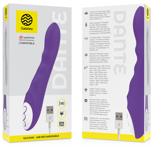 GALATEA - VIBRATOR DANTE LILA ZDRUŽLJIV Z BREZŽIČNO TEHNOLOGIJO WATCHME