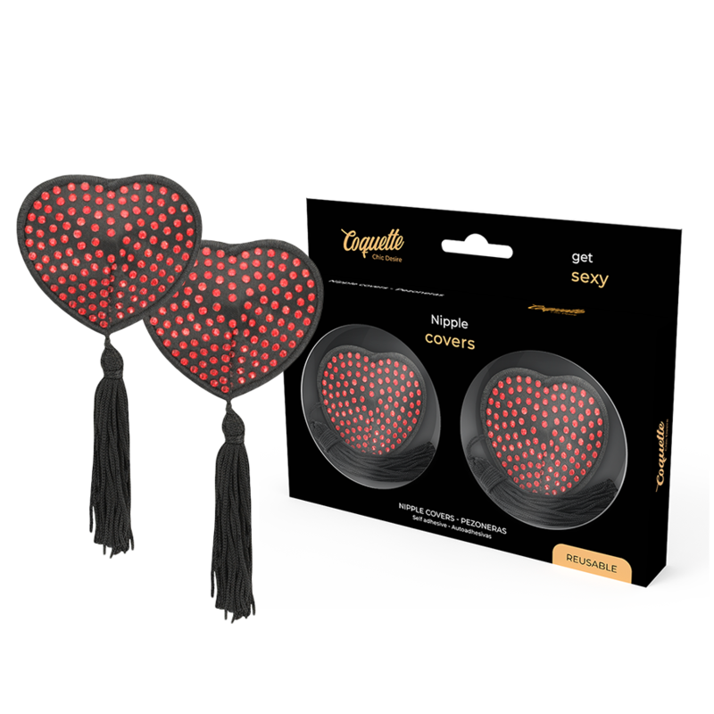 Nipple covers Coquette Chic Desire Heart Red Black