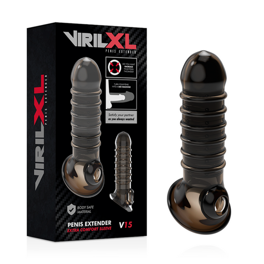 VIRILXL - PODALJŠEK IN OVOJ ZA PENIS V15 BLACK