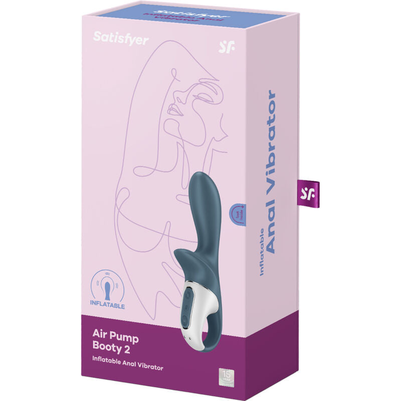 Analni vibrator Satisfyer - Air Pump Booty 2, siva