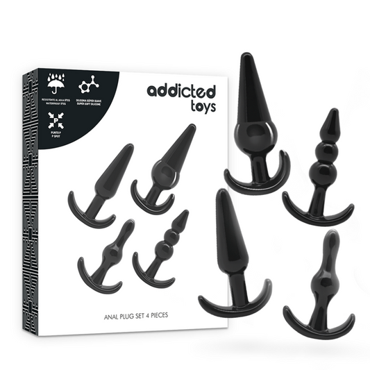 Komplet analnih čepov Addicted Toys, 4 kos