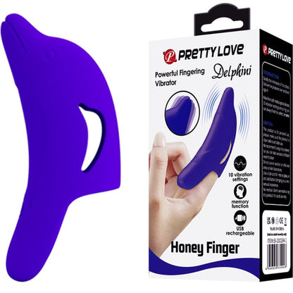 PRETTY LOVE - DELPHINI MOČAN TEMNO MODRI STIMULATOR PRSTOV