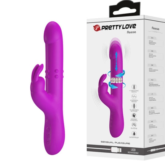PRETTY LOVE - VIBRATOR REESE Z VIJOLIČNO ROTACIJO