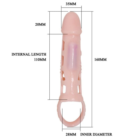 PRETTY LOVE - HARRISONOV PODALJŠEK ZA PENIS Z VIBRACIJO IN TRAKOM 13,5 CM