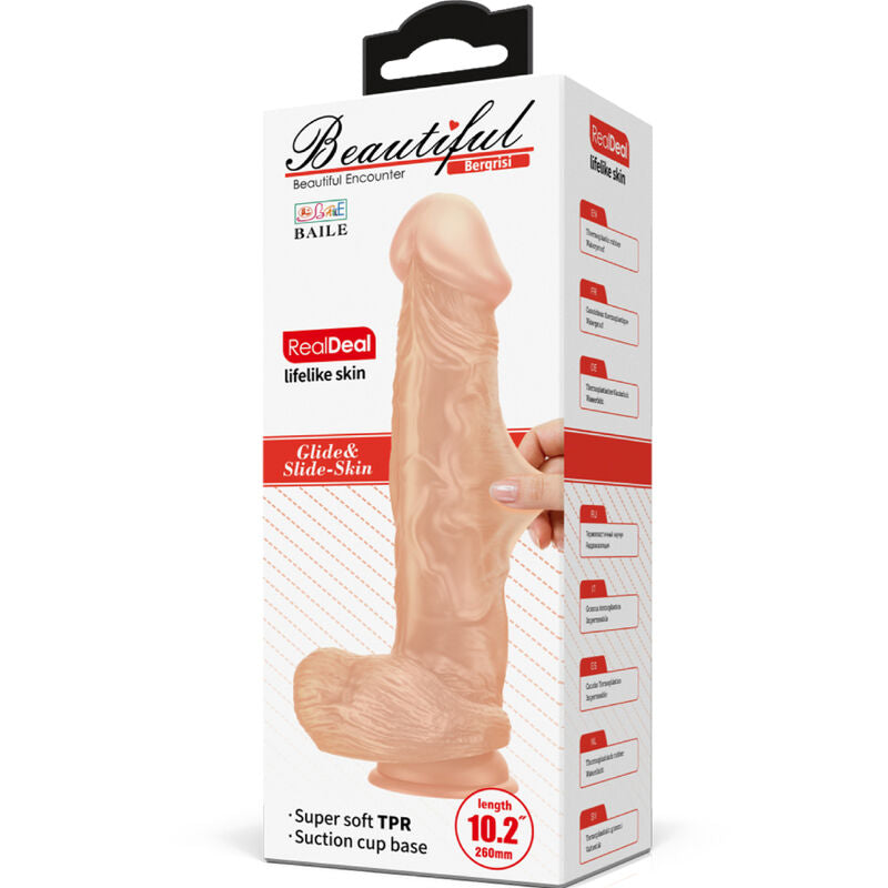 BAILE - BEAUTIFUL ENCOUNTER BERGRISI PRILAGODLJIV REALISTIČEN DILDO 26 CM NARAVNI