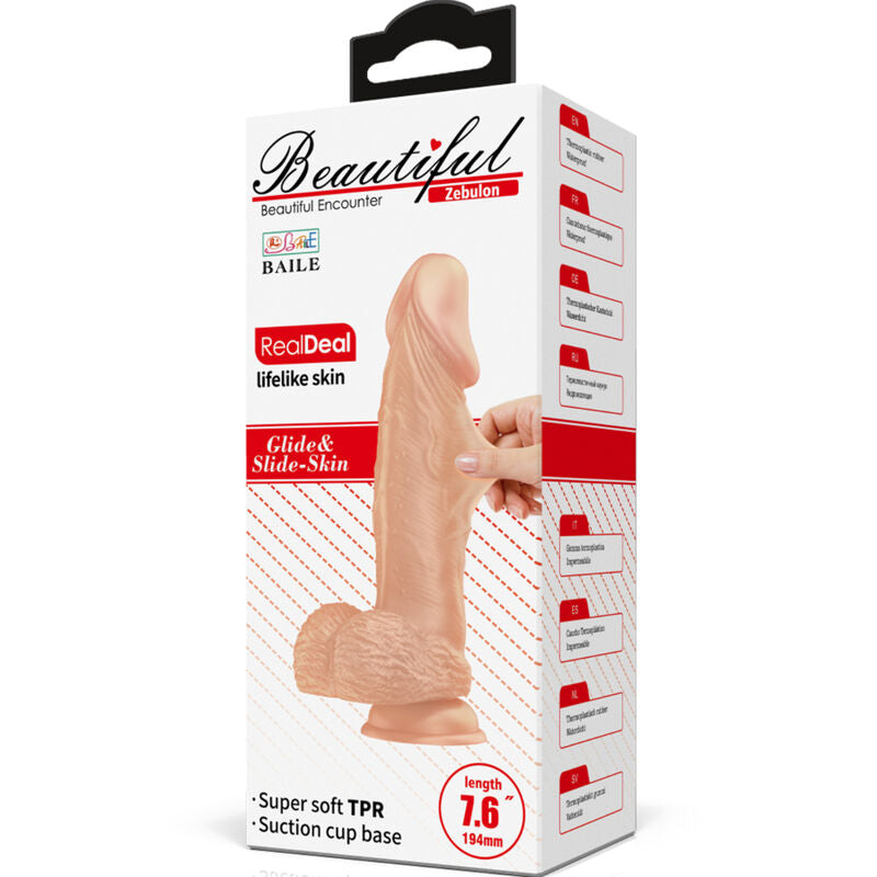 BAILE - BEAUTIFUL ENCOUNTER ZEBULON PRILAGODLJIV REALISTIČEN DILDO 19,4 CM NARAVNI