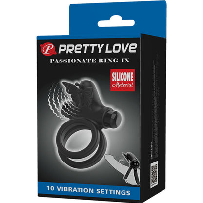 PRETTY LOVE - DVOJNI VIBRACIJSKI PRSTAN S ČRNIM STIMULATORJEM