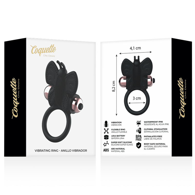COQUETTE CHIC DESIRE - OBROČEK METULJČEK Z VIBRATORJEM ČRNA/ZLATA
